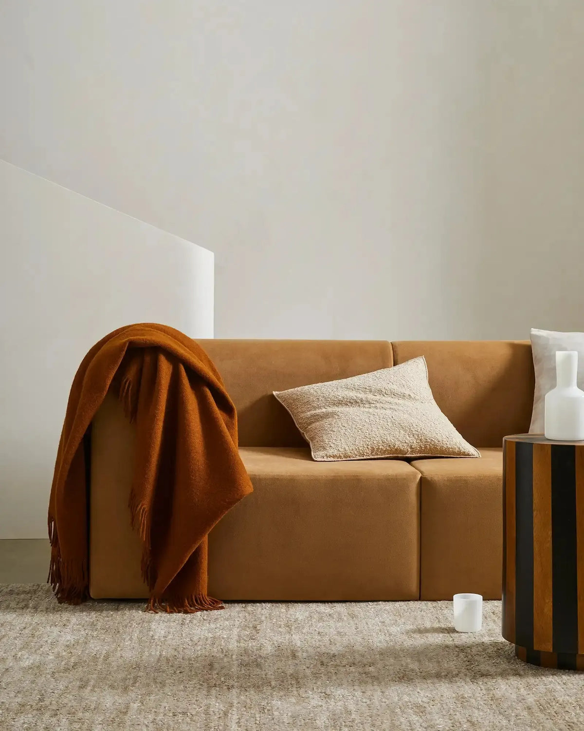 Alberto Boucle 50Cm Cushion - Nougat