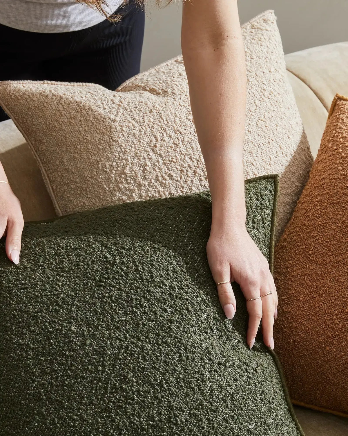 Alberto Boucle 50Cm Cushion - Olive