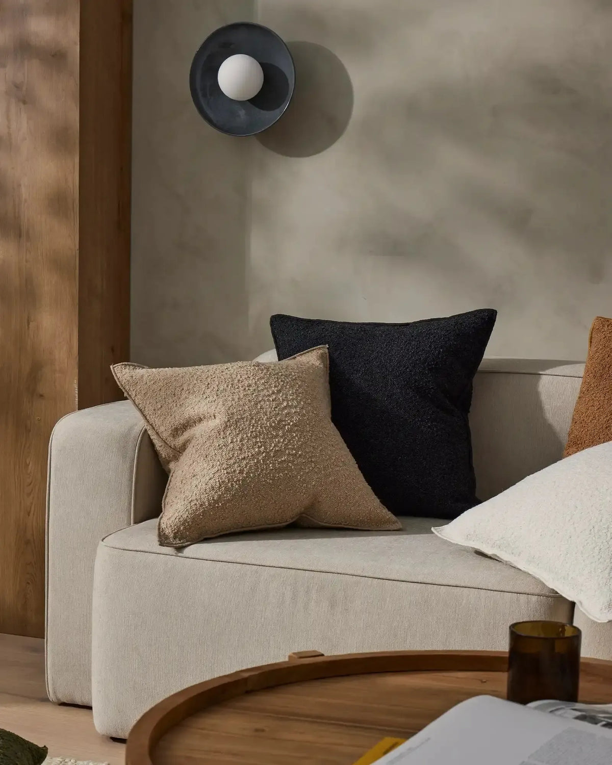 Alberto Boucle 50Cm Cushion - Onyx