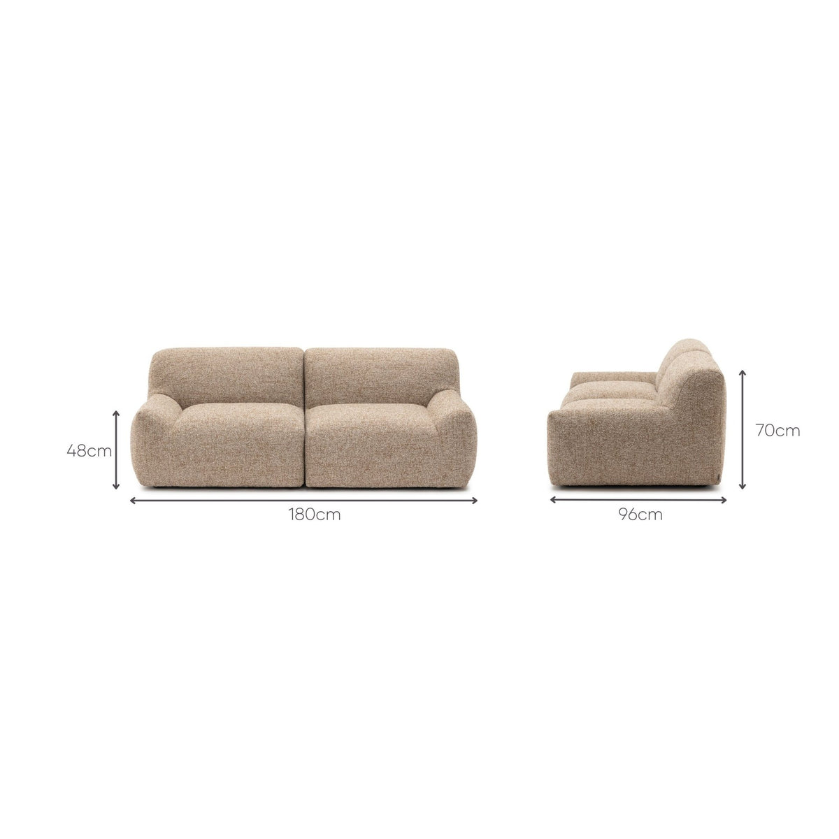 Alison Sofa - Melange Muesli - Sofa Loom Collection Loom Collection Dubai