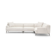 Amelia Closed Corner Sofa - Canvas White - Sectional Sofas Loom Collection Loom Collection Dubai