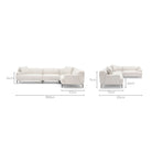 Amelia Closed Corner Sofa - Canvas White - Sectional Sofas Loom Collection Loom Collection Dubai