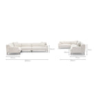 Amelia Closed Corner Sofa - Canvas White - Sectional Sofas Loom Collection Loom Collection Dubai