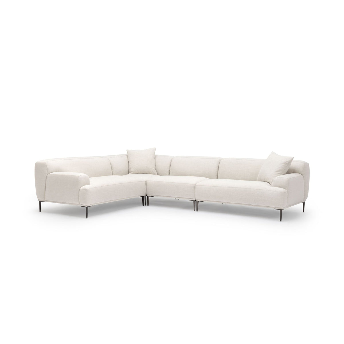 Amelia Closed Corner Sofa - Canvas White - Sectional Sofas Loom Collection Loom Collection Dubai