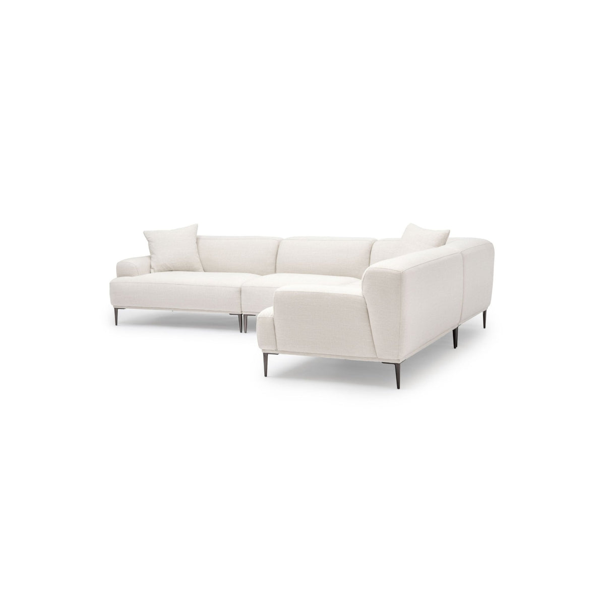 Amelia Closed Corner Sofa - Canvas White - Sectional Sofas Loom Collection Loom Collection Dubai