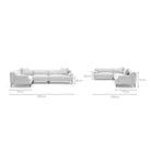 Amelia Closed Corner Sofa - Silver - Sectional Sofas Loom Collection Loom Collection Dubai