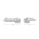 Amelia Closed Corner Sofa - Silver - Sectional Sofas Loom Collection Loom Collection Dubai