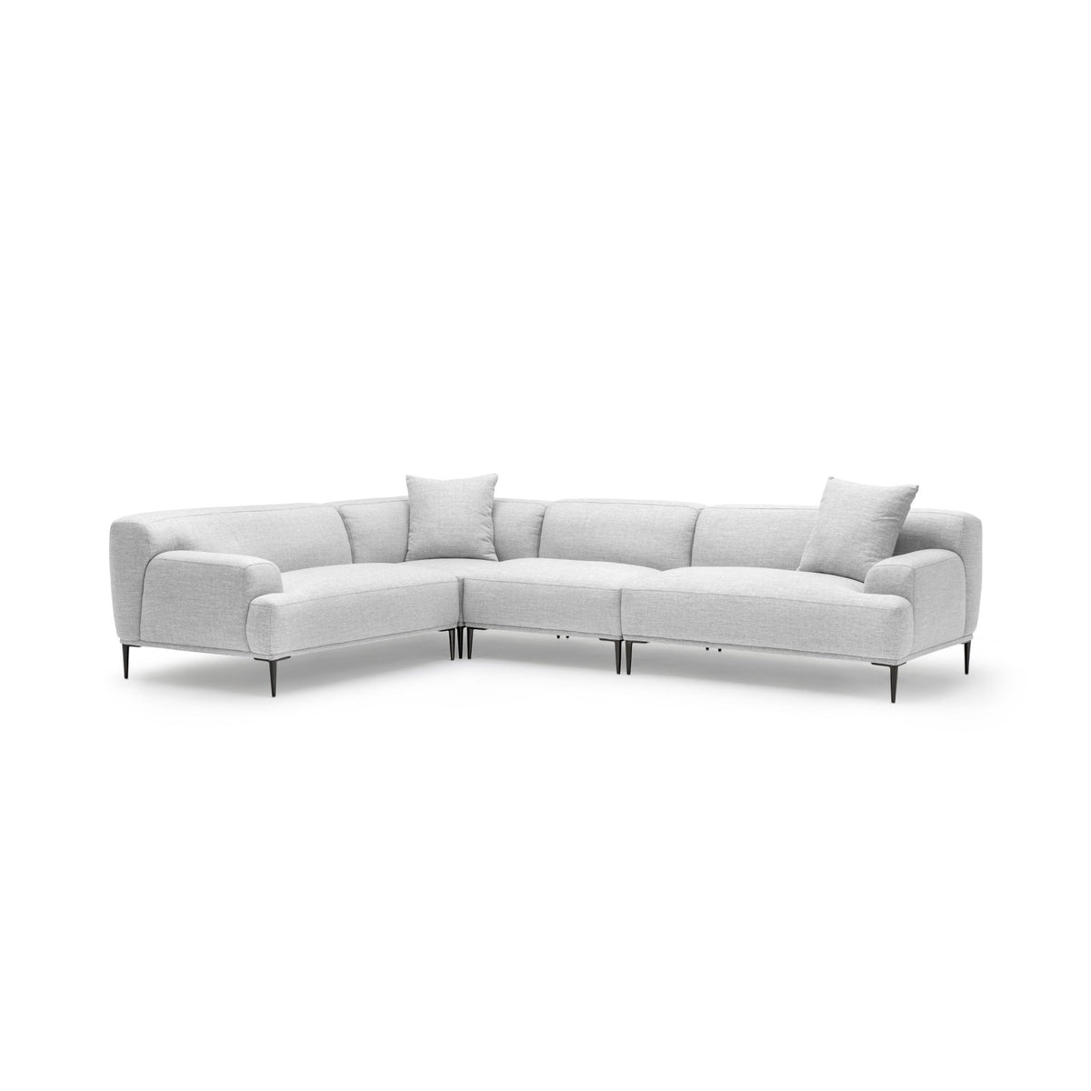 Amelia Closed Corner Sofa - Silver - Sectional Sofas Loom Collection Loom Collection Dubai