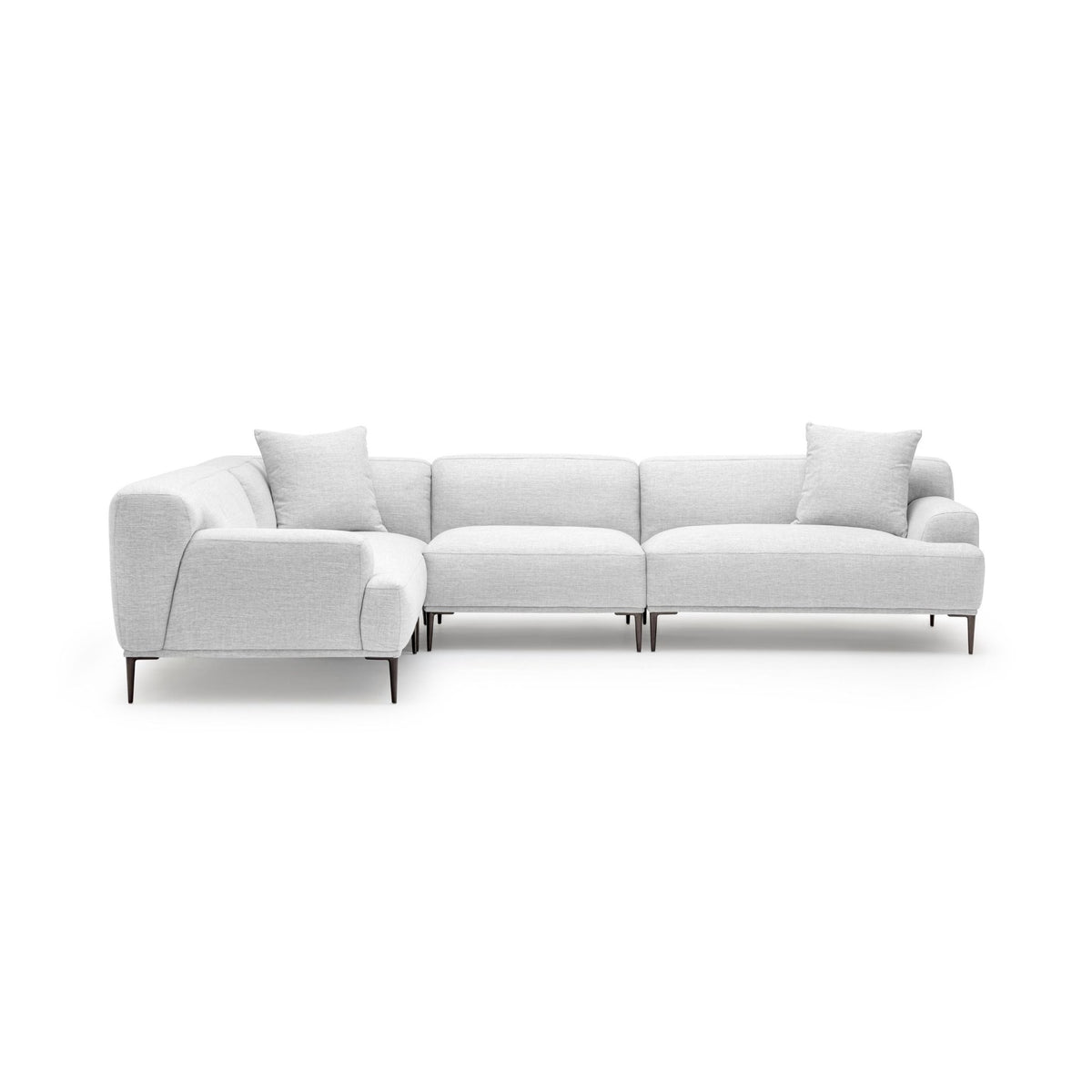 Amelia Closed Corner Sofa - Silver - Sectional Sofas Loom Collection Loom Collection Dubai