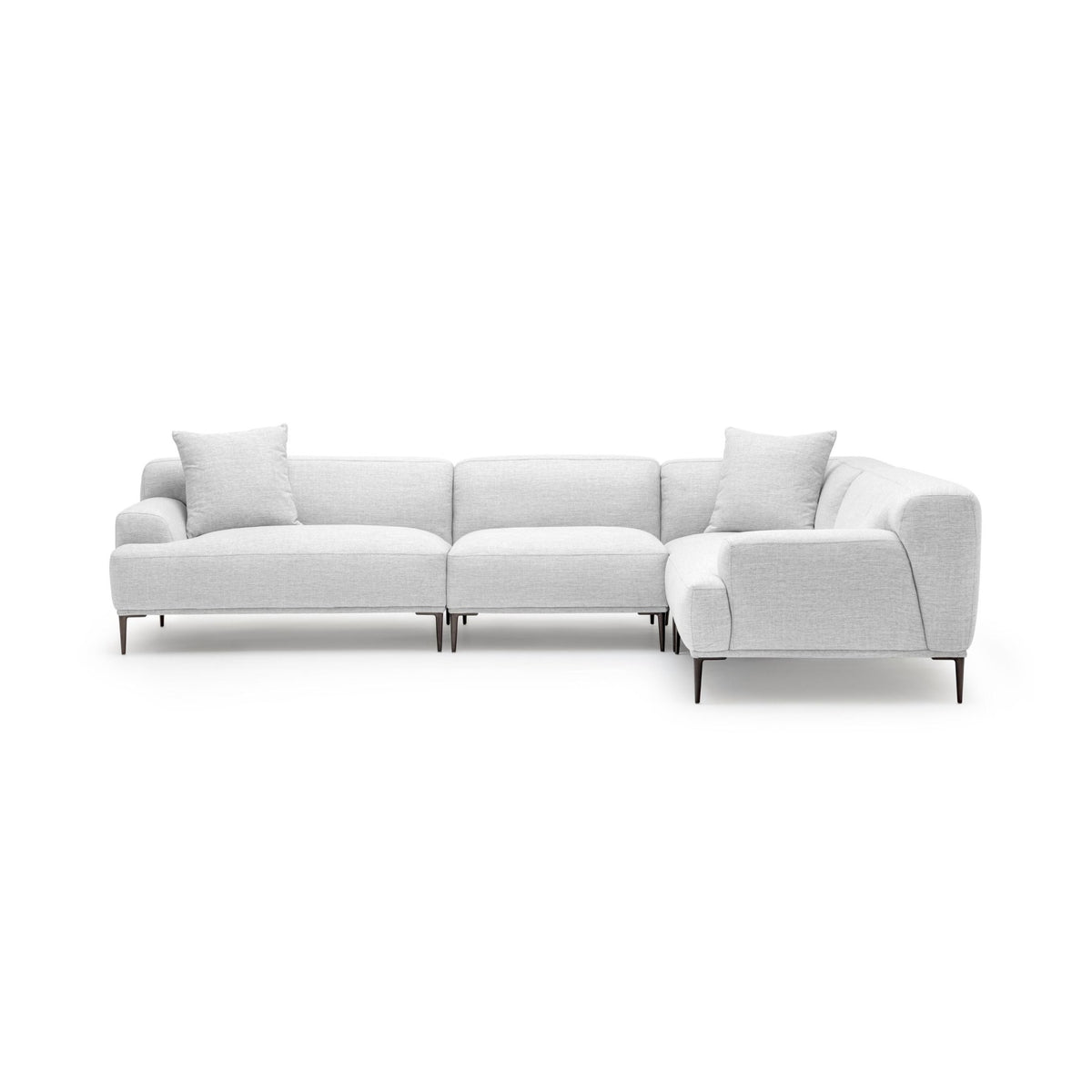 Amelia Closed Corner Sofa - Silver - Sectional Sofas Loom Collection Loom Collection Dubai