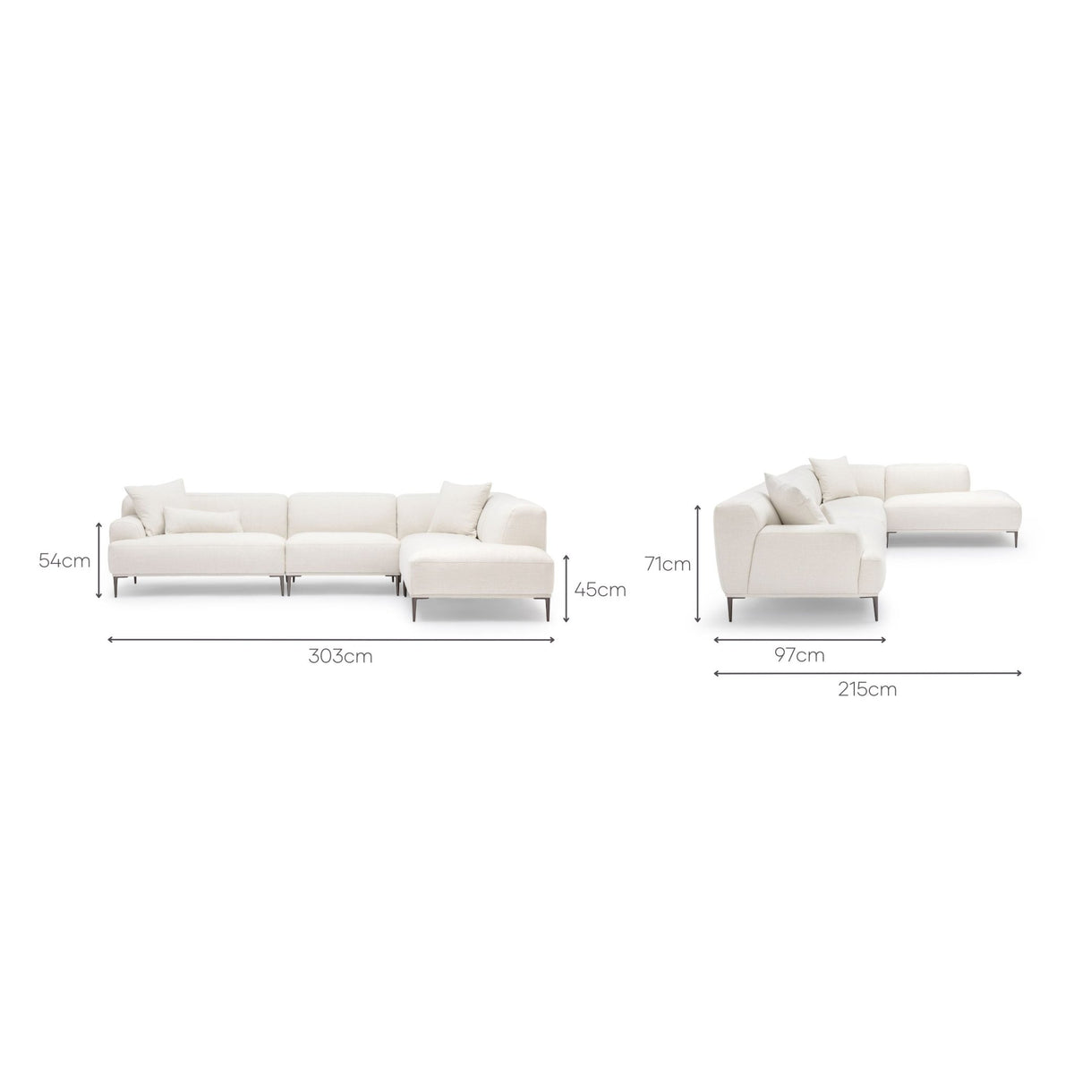 Amelia Corner Sofa - Canvas White - Sectional Sofas Loom Collection Loom Collection Dubai