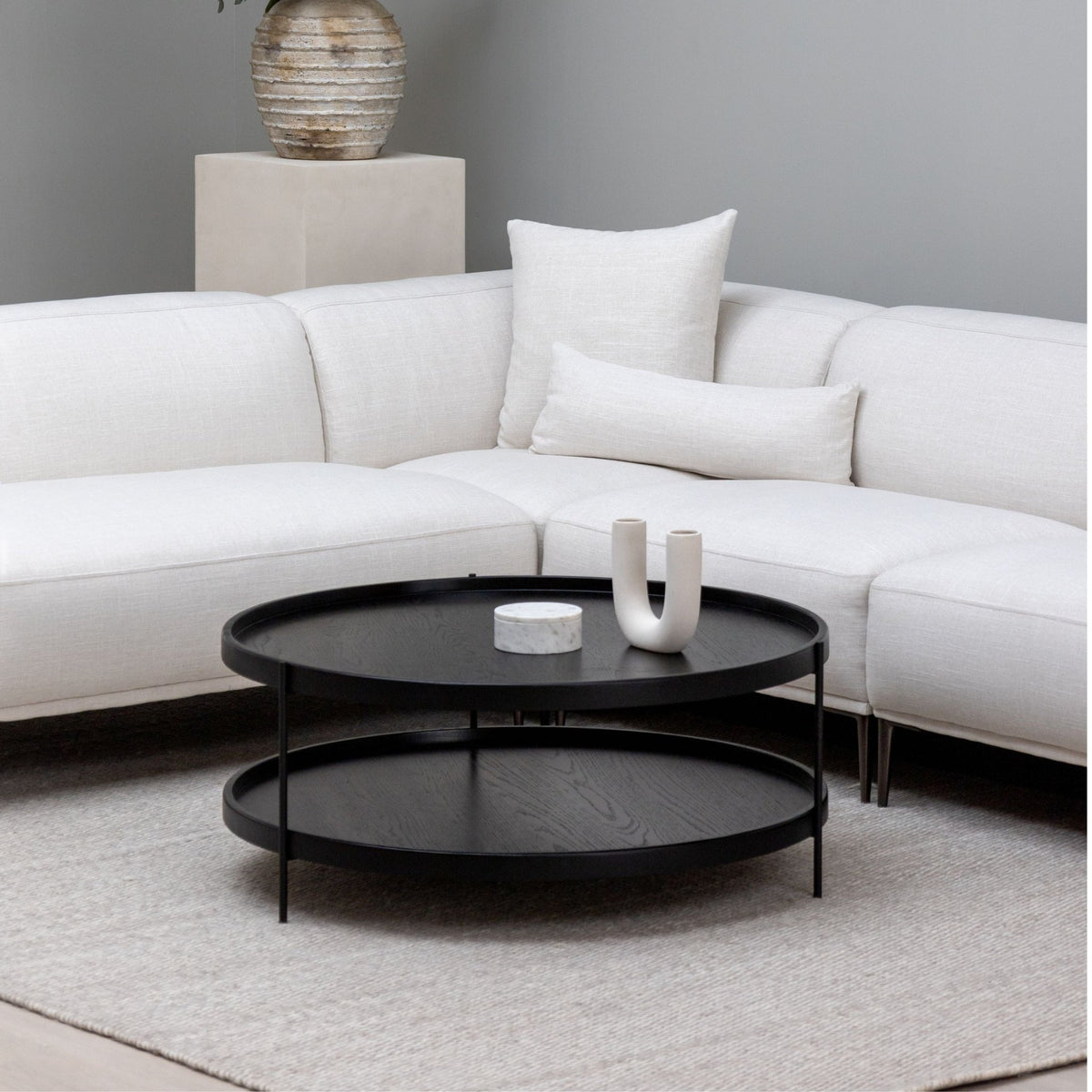 Amelia Corner Sofa - Canvas White - Sectional Sofas Loom Collection Loom Collection Dubai