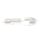 Amelia Corner Sofa - Canvas White - Sectional Sofas Loom Collection Loom Collection Dubai