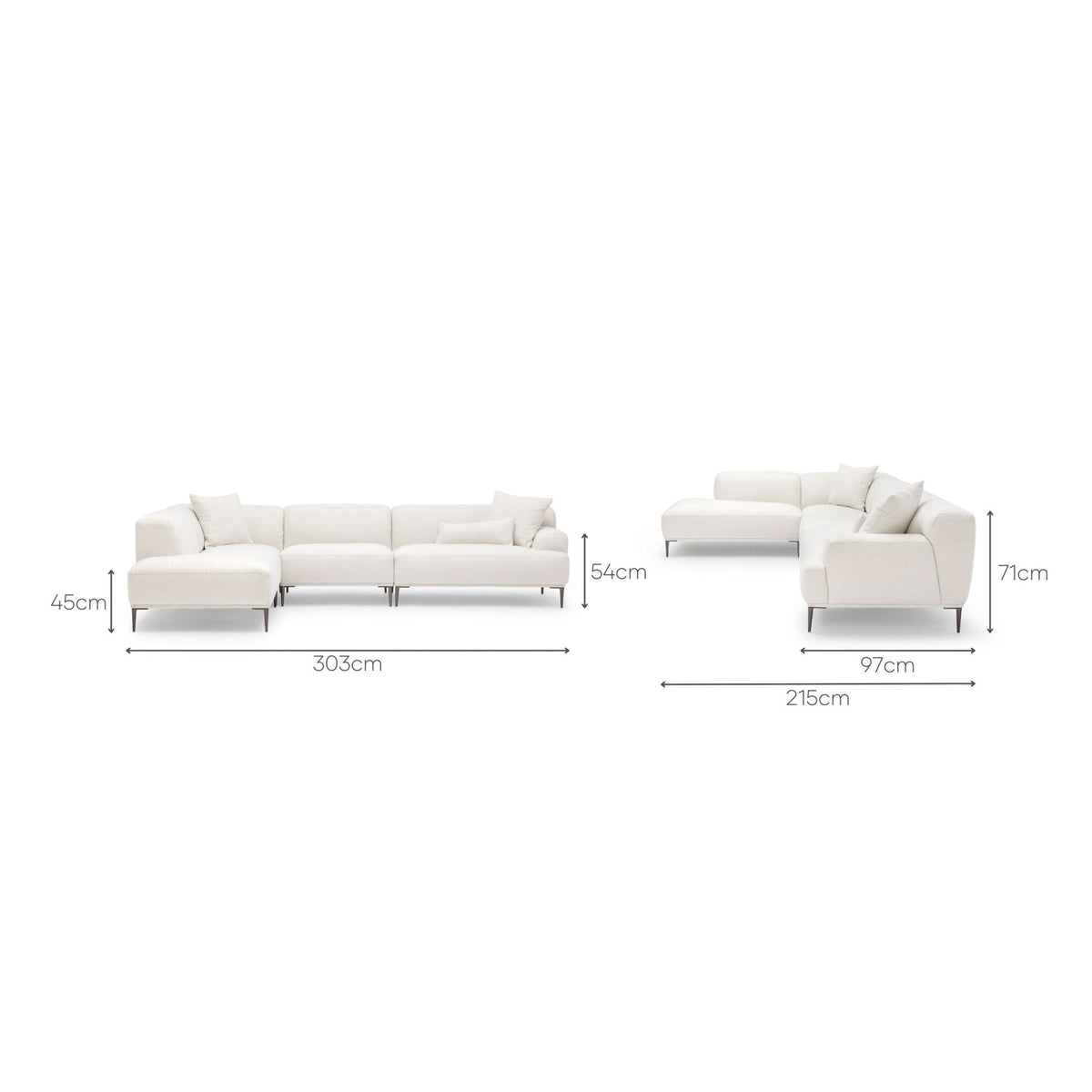 Amelia Corner Sofa - Canvas White - Sectional Sofas Loom Collection Loom Collection Dubai