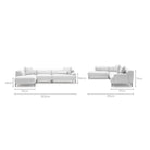 Amelia Corner Sofa - Silver - Sectional Sofas Loom Collection Loom Collection Dubai