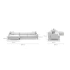 Amelia Extra Large L - Shaped Sofa - Silver - Sectional Sofas Loom Collection Loom Collection Dubai