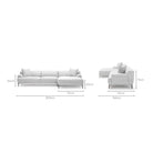 Amelia Extra Large L - Shaped Sofa - Silver - Sectional Sofas Loom Collection Loom Collection Dubai