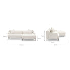 Amelia L - Shaped Sofa - Canvas White - Sectional Sofas Loom Collection Loom Collection Dubai
