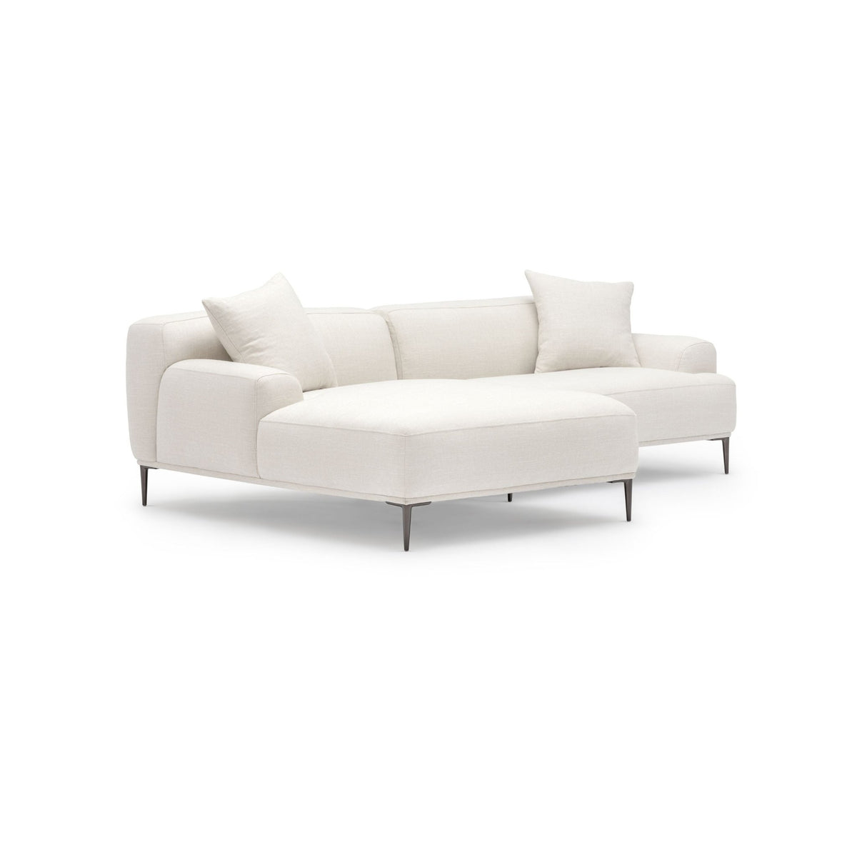 Amelia L - Shaped Sofa - Canvas White - Sectional Sofas Loom Collection Loom Collection Dubai