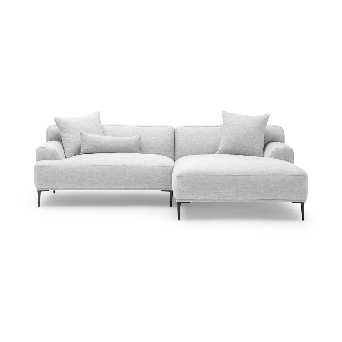 Amelia L - Shaped Sofa - Silver - Sectional Sofas Loom Collection Loom Collection Dubai