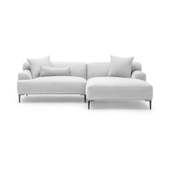 Amelia L - Shaped Sofa - Silver - Sectional Sofas Loom Collection Loom Collection Dubai