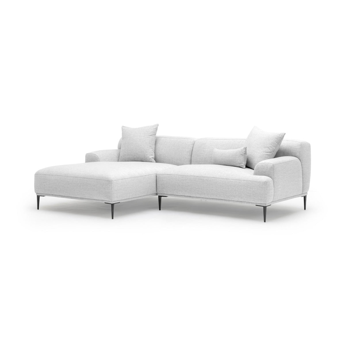 Amelia L - Shaped Sofa - Silver - Sectional Sofas Loom Collection Loom Collection Dubai