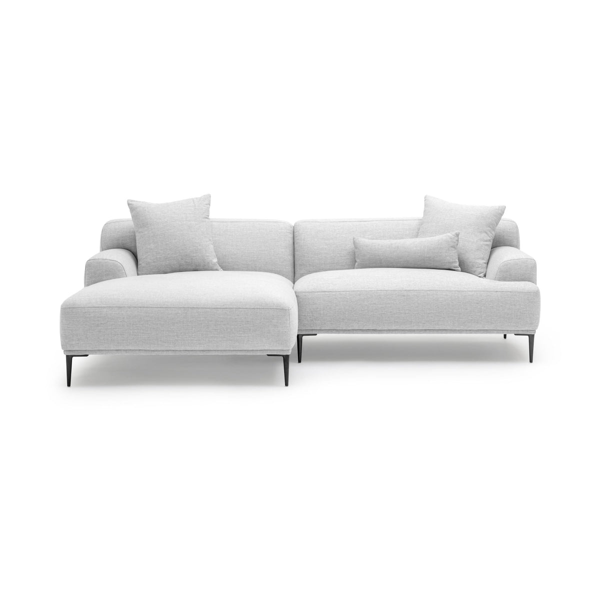 Amelia L - Shaped Sofa - Silver - Sectional Sofas Loom Collection Loom Collection Dubai