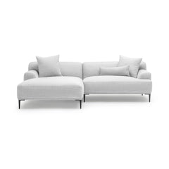 Amelia L - Shaped Sofa - Silver - Sectional Sofas Loom Collection Loom Collection Dubai