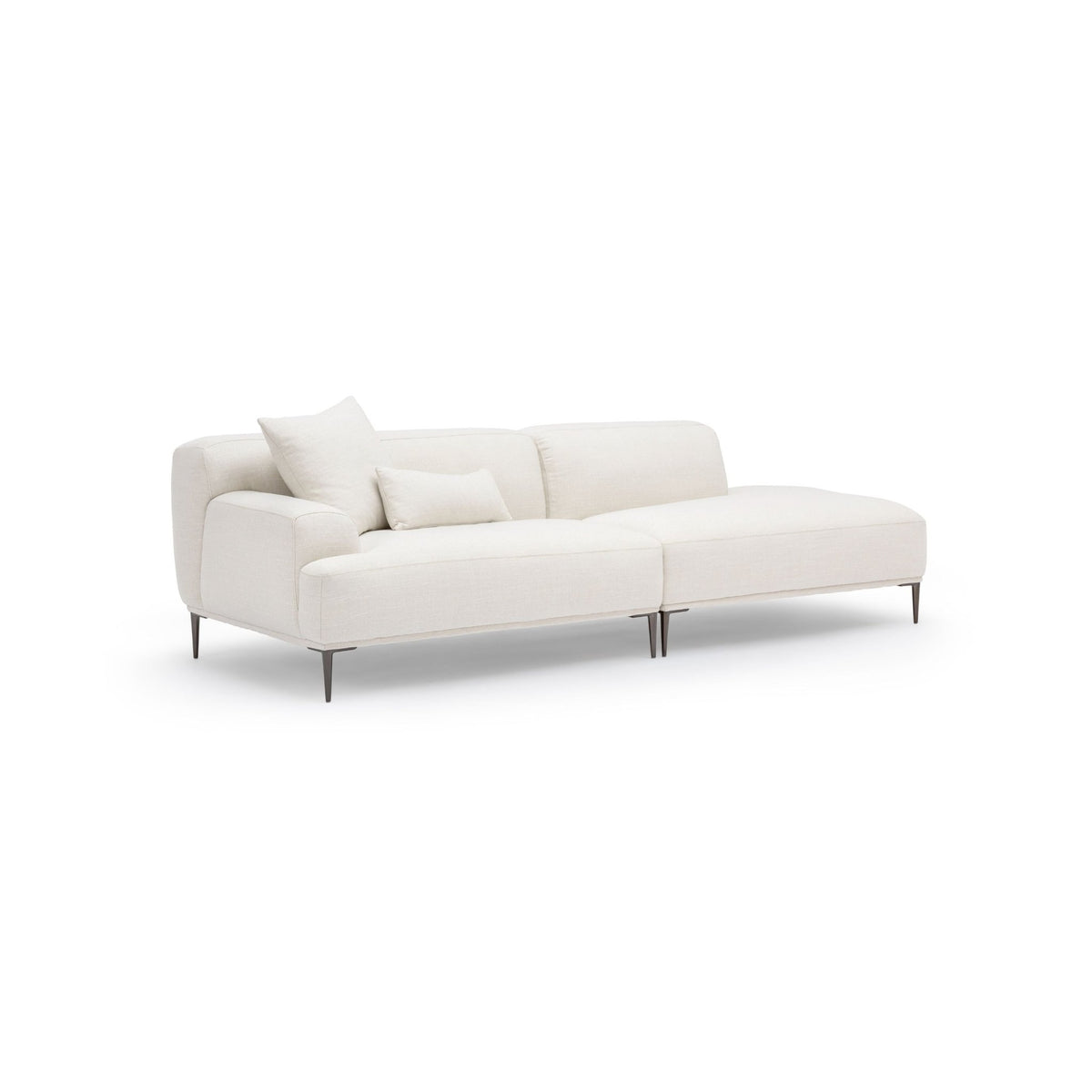 Amelia Open End Sofa - Canvas White - Sectional Sofas Loom Collection Loom Collection Dubai