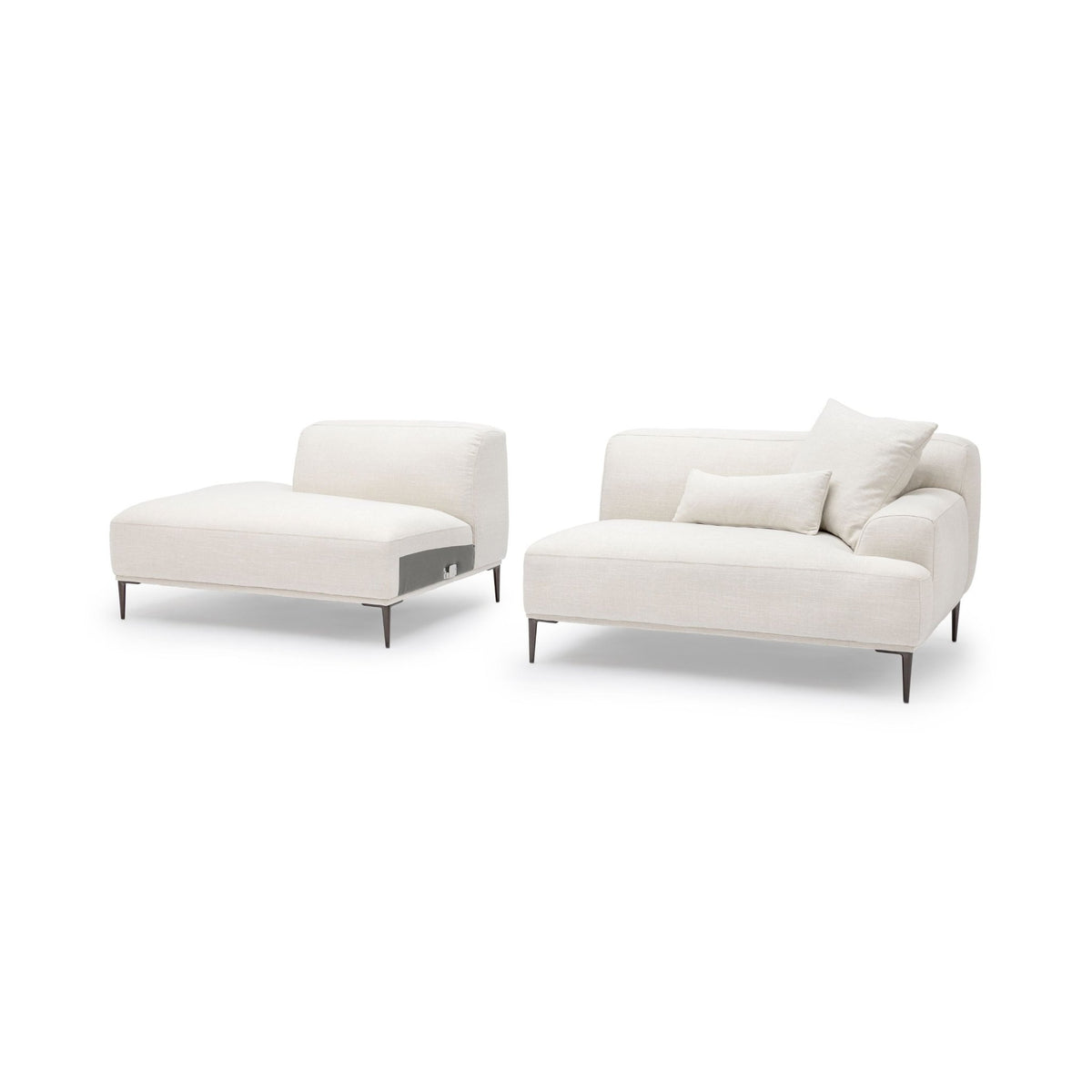 Amelia Open End Sofa - Canvas White - Sectional Sofas Loom Collection Loom Collection Dubai