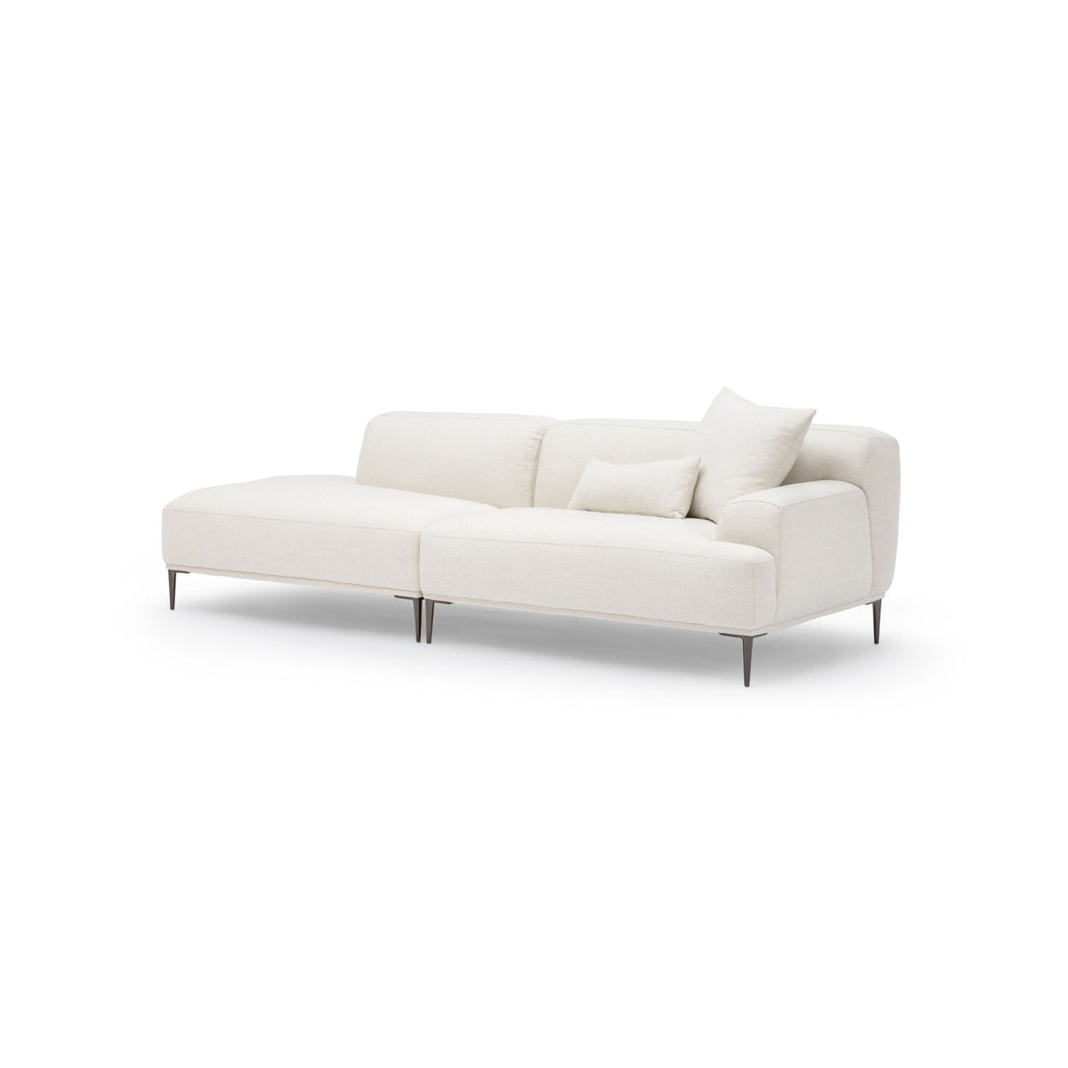 Amelia Open End Sofa - Canvas White - Sectional Sofas Loom Collection Loom Collection Dubai