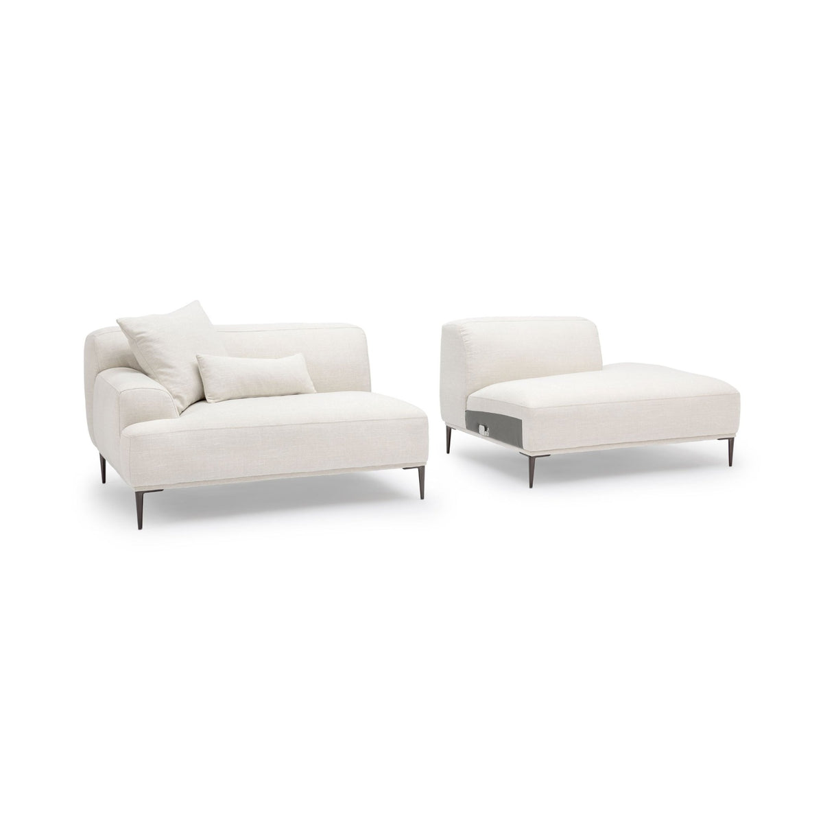 Amelia Open End Sofa - Canvas White - Sectional Sofas Loom Collection Loom Collection Dubai