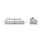 Amelia Open End Sofa - Silver - Sectional Sofas Loom Collection Loom Collection Dubai