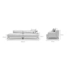 Amelia Open End Sofa - Silver - Sectional Sofas Loom Collection Loom Collection Dubai