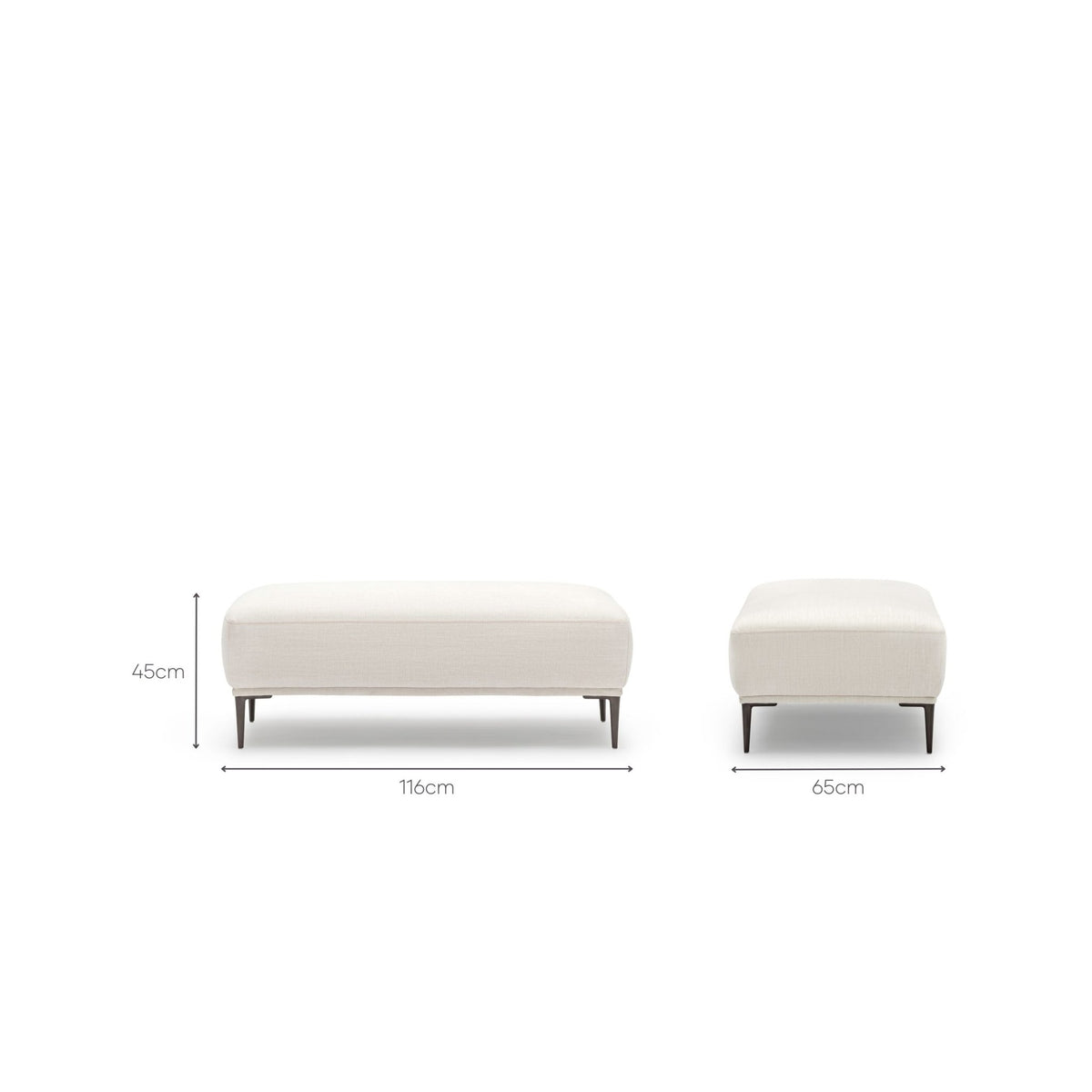 Amelia Ottoman - Canvas White - Ottomans Loom Collection Loom Collection Dubai