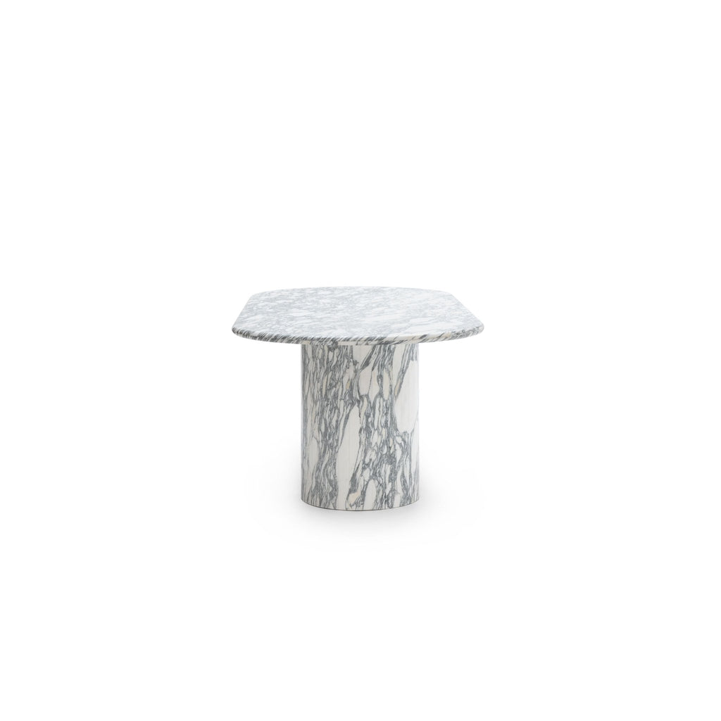 Amiri Dining Table - Arabescato Marble - Oval Dining Tables Loom Collection Loom Collection Dubai