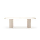 Amiri Dining Table - Travertine - Oval Dining Tables Loom Collection Loom Collection Dubai