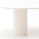 Amiri Dining Table - Travertine - Oval Dining Tables Loom Collection Loom Collection Dubai