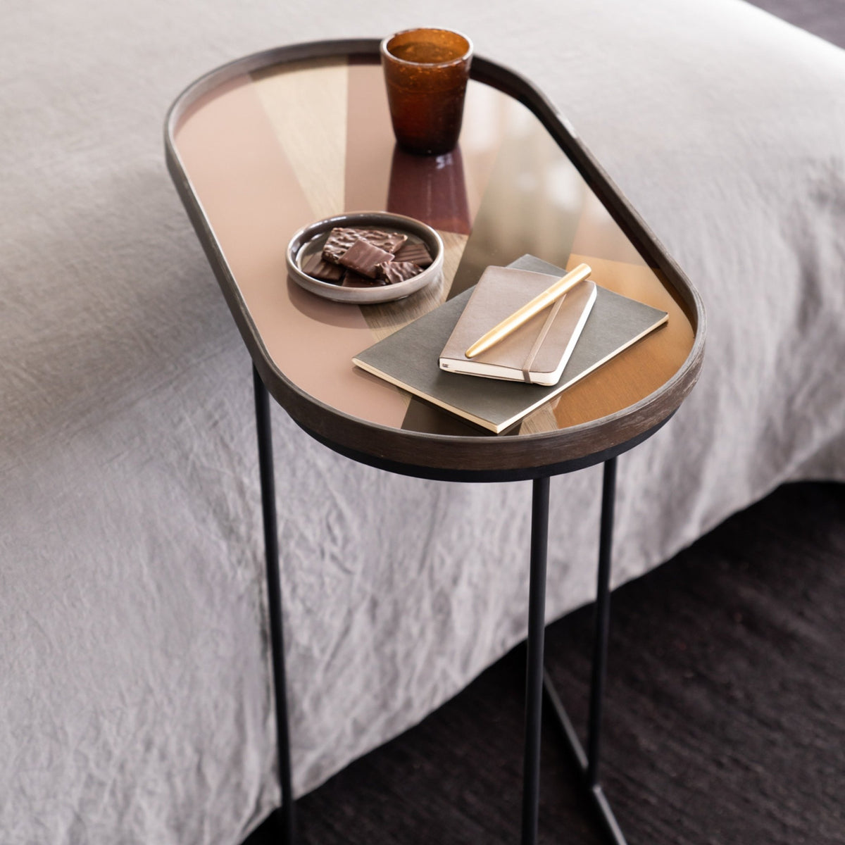 Angle Oblong Glass Tray - Pinot