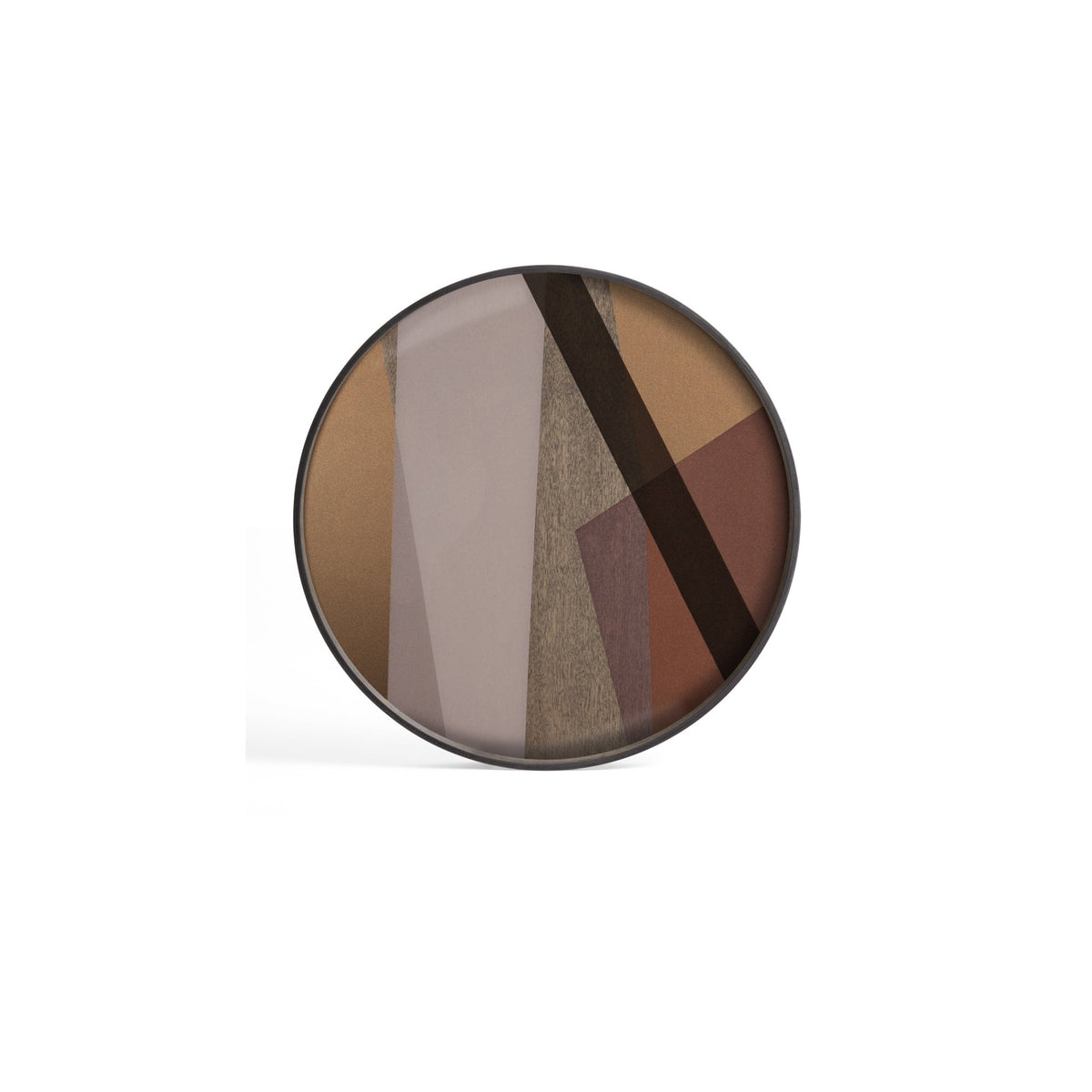 Angle Round Glass Tray - Pinot