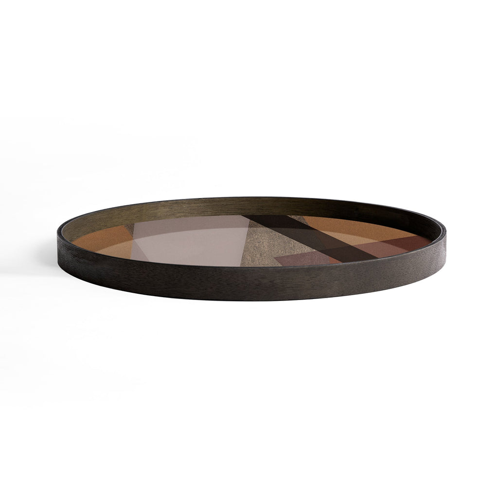 Angle Round Glass Tray - Pinot - Loom Collection