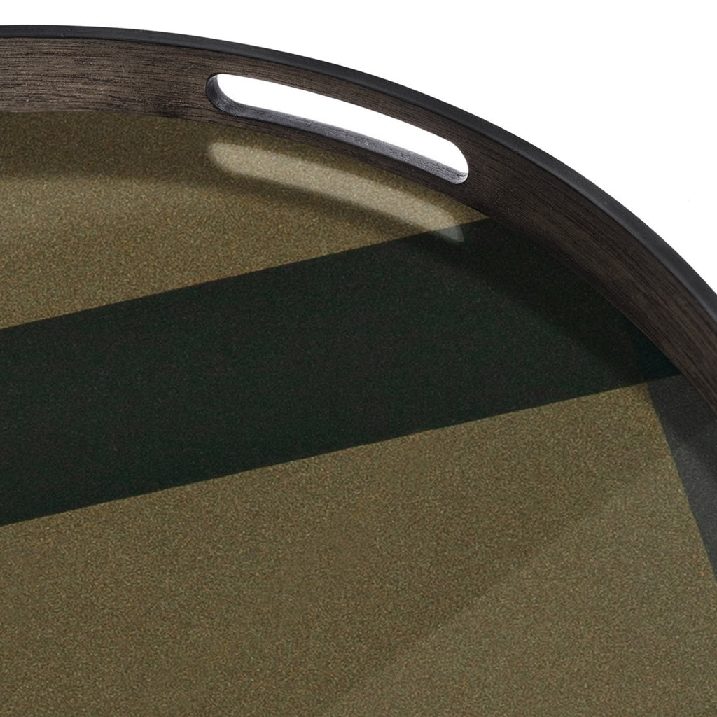 Angle Round Glass Tray - Slate - Loom Collection