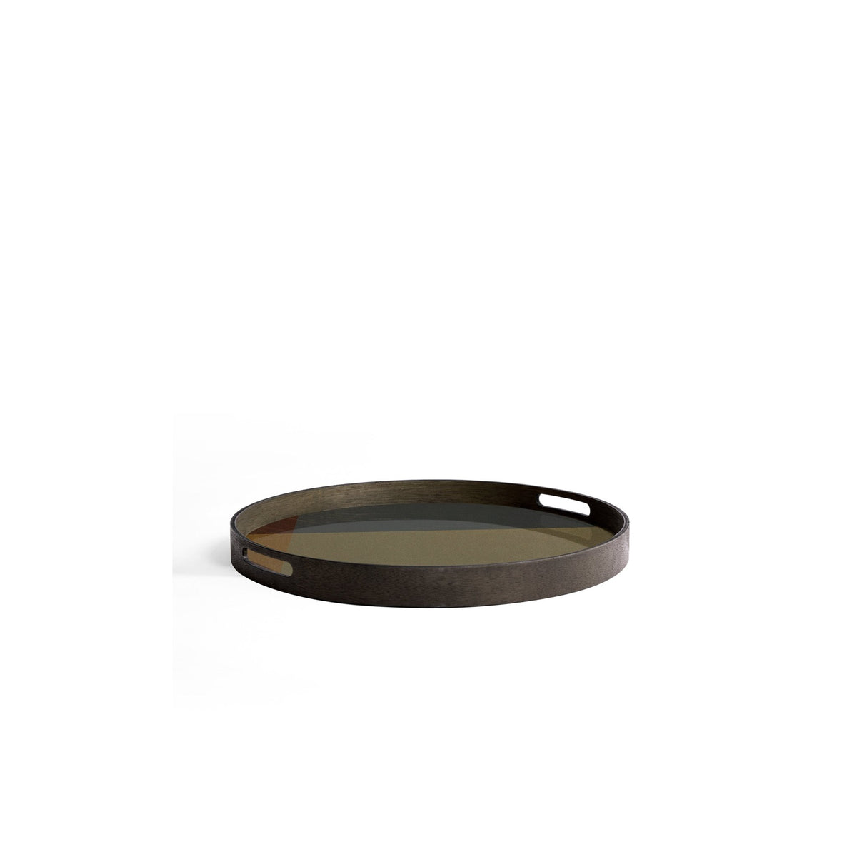 Angle Round Glass Tray - Slate