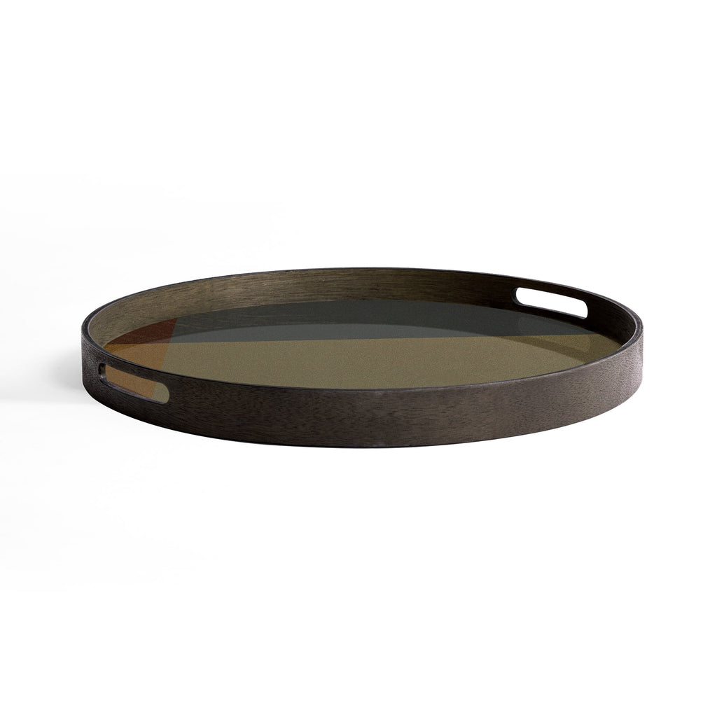 Angle Round Glass Tray - Slate - Loom Collection