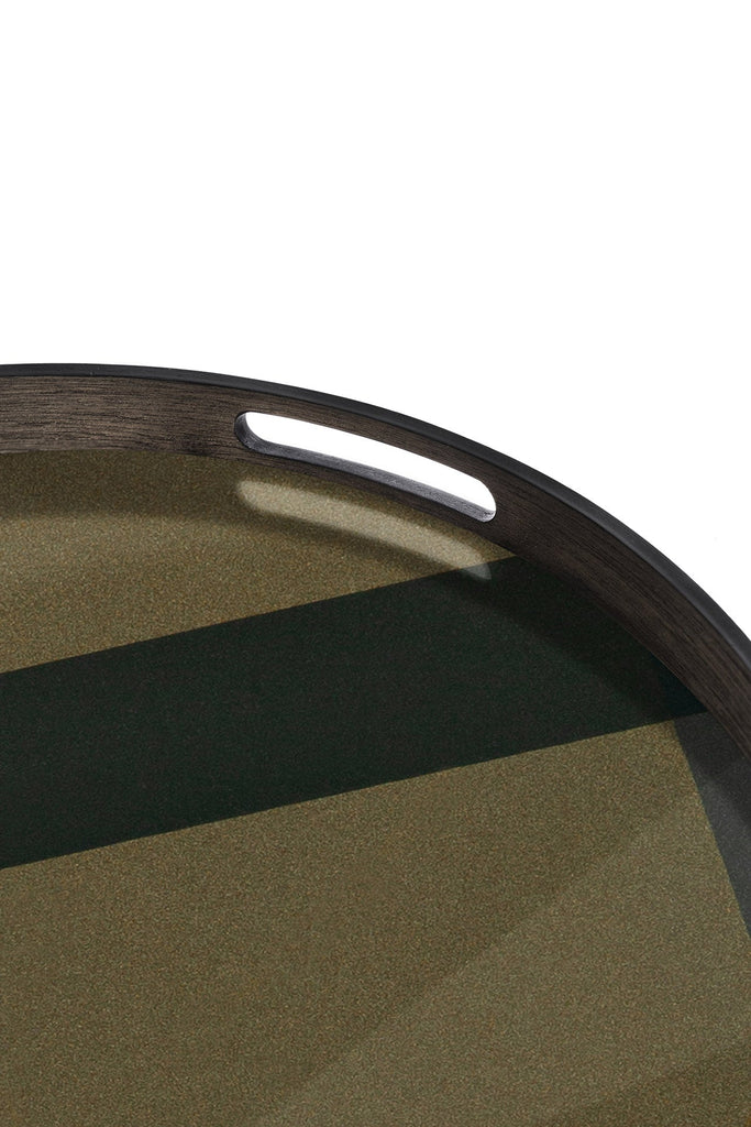 Angle Round Glass Tray - Slate - Loom Collection