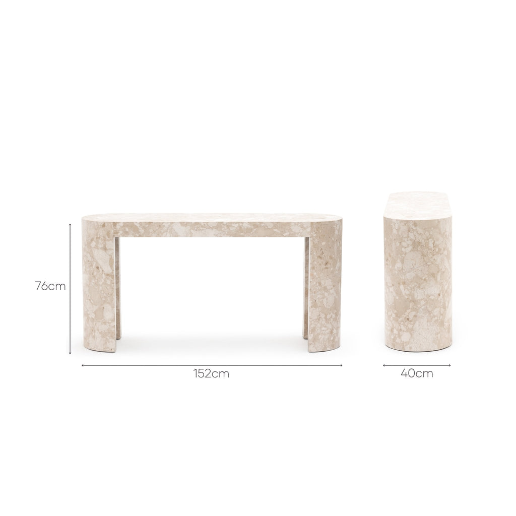 Arno Console Table - Kunis Breccia Marble