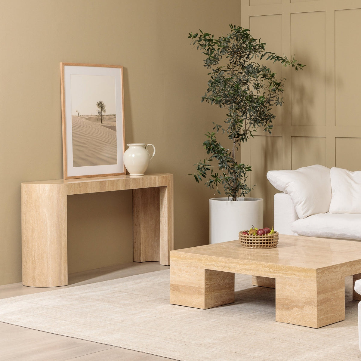 Arno Console Table - Travertine