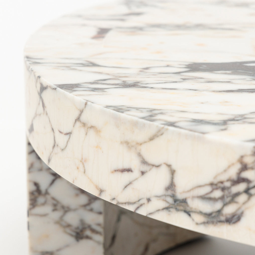 Arno Round Coffee Table - Calacatta Viola - Coffee Tables Loom Collection Loom Collection Dubai