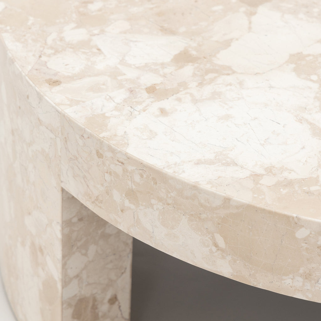 Arno Round Coffee Table - Kunis Breccia Marble - Coffee Tables Loom Collection Loom Collection Dubai