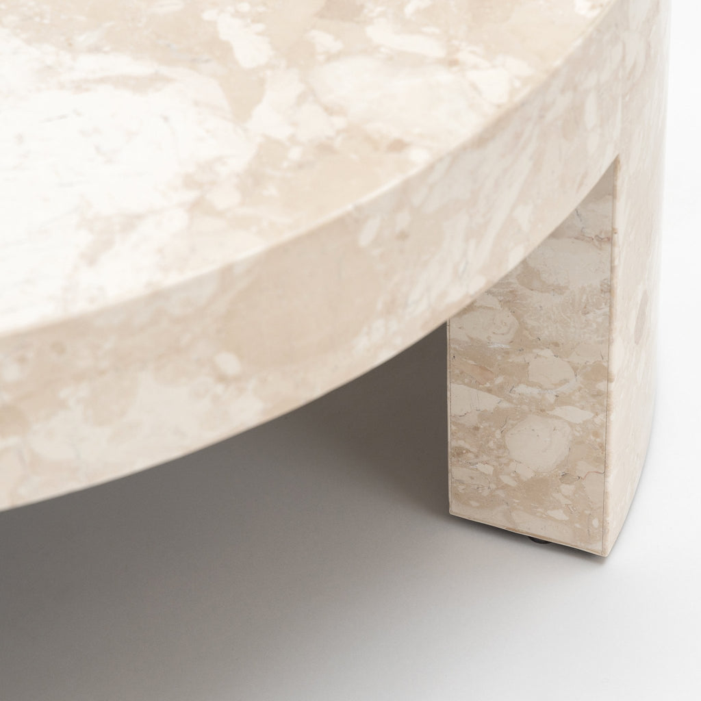 Arno Round Coffee Table - Kunis Breccia Marble - Coffee Tables Loom Collection Loom Collection Dubai